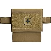 2-in-1 Micro Med Kit Med Pouch Tactical Mini First Aid Pouch Empty Small IFAK Pouch Compact Med Pouch EDC Bag with Tourniquet Holder |MOLLE Belt IFAK Micro Trauma Kit Pouch