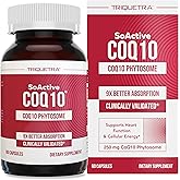 SoActive CoQ10® 250 mg: CoQ10 Phytosome with up to 9X Higher Absorption - Proven Cellular Delivery - Supports Cellular Energy Production (60 Capsules)