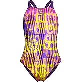 ARENA girls Arena Girls’ Performance Multi Color Athletic One Piece Beach Or Pool V Back Swimsuit