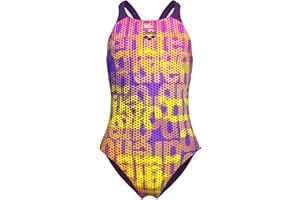 ARENA Girls Girls’ Performance Multi Color Athletic One Piece Beach Or Pool V Back Swimsuit