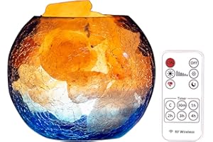 ZINYEME Himalayan Salt Lamp with Dimmer and Remote, USB Himalayan Pink Salt Lamp with Blue Bowl, Natural Crystal Salt Lamp Night Light Mood Lighting, Rock Salt Lamp for Decor Meditation Household Gifts Yoga