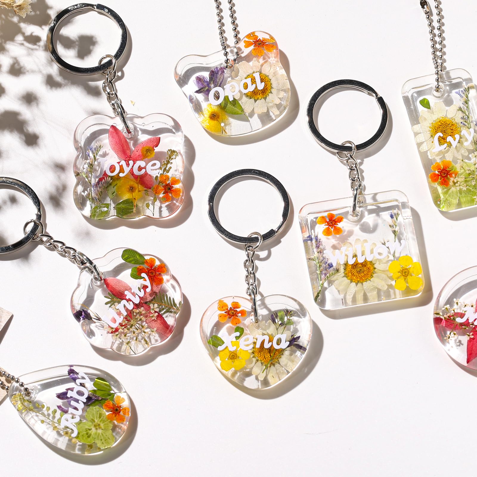 LET'S RESIN Keychain Resin Molds Silicone with Hole, 16 Cavities UV Resin Jewelry Pendant Mold for Beginner, Epoxy Resin Molds for Keychain Pendant Jewelry Making