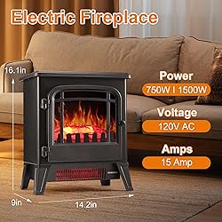 25" Freestanding Electric Fireplace Heater - Indoor