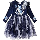 VIKITA Girls Dresses for Winter Long Sleeve Toddler Girls Clothes Party Tulle Dresses for Little Girls,2-12 Years