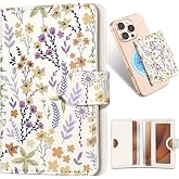 Shorogyt for Magnetic Phone Wallet Compatible with Magsafe,Little Floral | Slim Leather Mag Wallets for Women, Fit 4 Cards, Magnetic Card Holder, RFID Magnet, for iPhone 18/17/16/15/14/13/12 Series