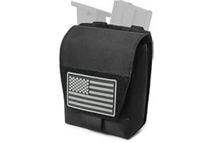 KATADEM Small Tactical Camping Storage Bag with US Flag Patch - Ammo Bag with Detachable Inner Mag Slots Panel, Tactical Molle Admin Pouch,Utility Laser Cut EDC Tool Pouch Bags