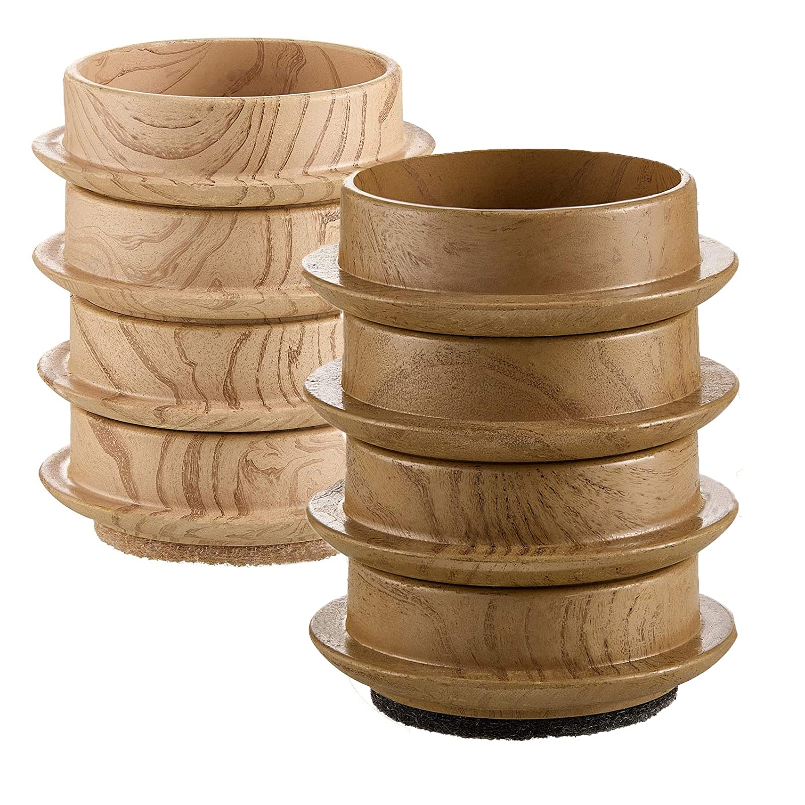 CYH 8 Pcs Felt Cups 45mm Round Furniture Felt Castors Non Slip Floor Pads Protector for Chair Legs, Protect Wood Laminate, Wooden, Tile & Lino Floors from Scratches