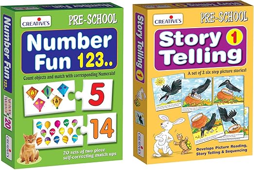 Creative Educational Aids P. Ltd. Number Fun & 0612 Story Telling Step-by-Step - 1 (6 Steps) Combo
