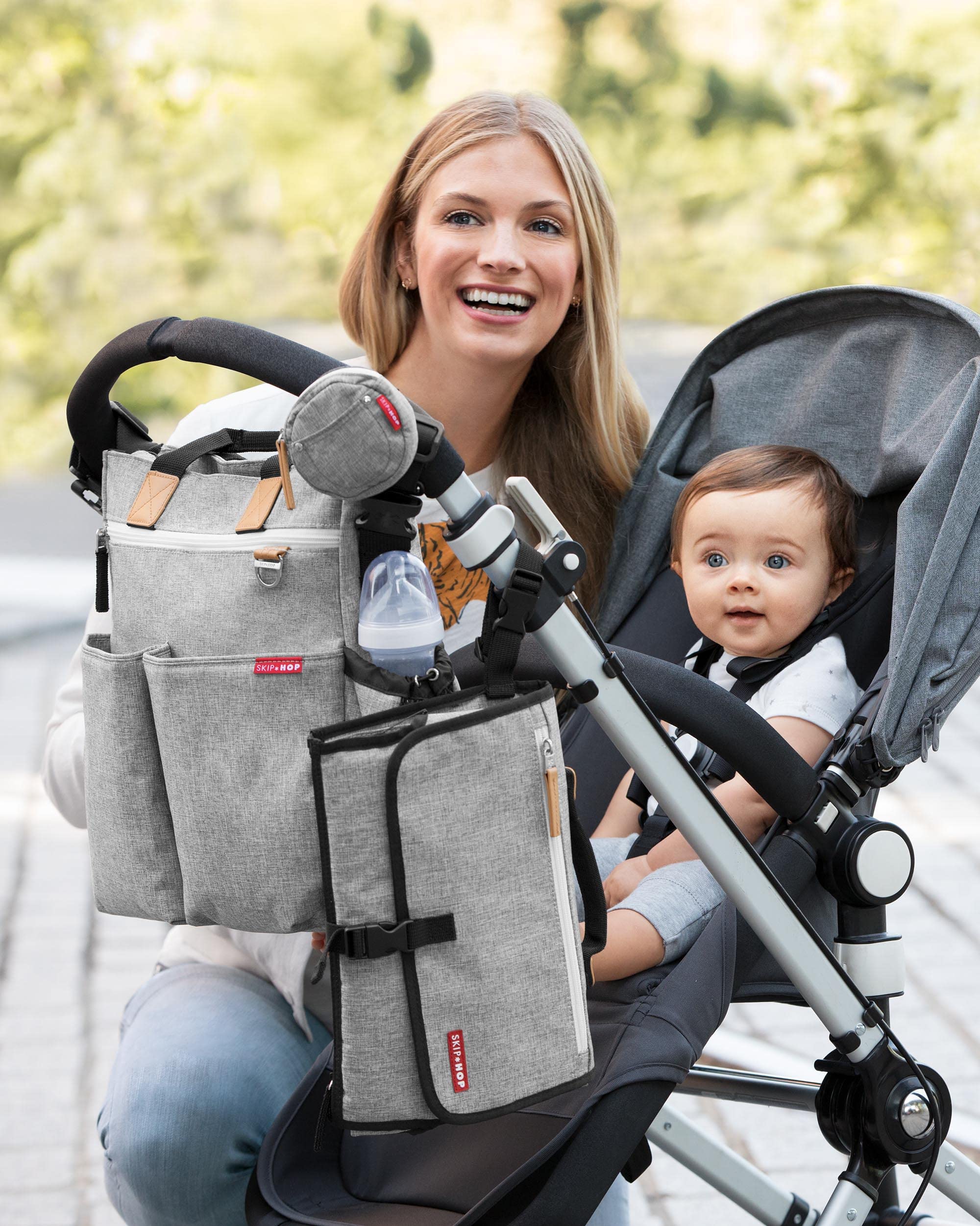 Skip Hop Portable Baby Changing Pad, Pronto, Grey Melange