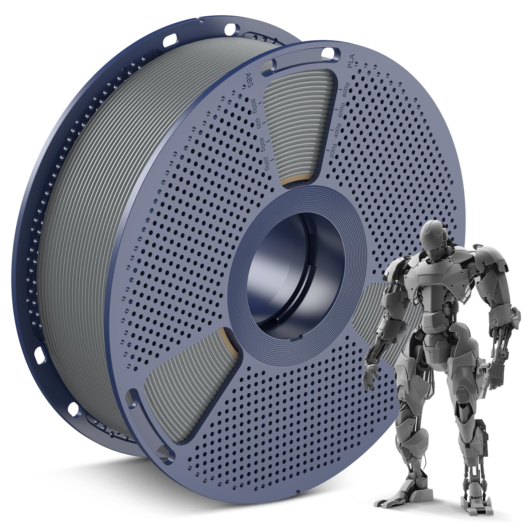 SUNLU PLA 3D Printer Filament, Neatly Wound PLA Filament 1.75mm, Dimensional Accuracy +/- 0.02mm, 1KG Spool 2.2lbs. (Grey)