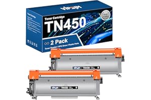 VIPSIM TN450 Toner Cartridge for Brother Printer - Replacement for Brother TN450 TN420 TN-450 TN-420 to Compatible with HL-2270DW HL-2280DW HL-2230 MFC-7360N MFC-7860DW Intellifax 2840 2940, 2 Black