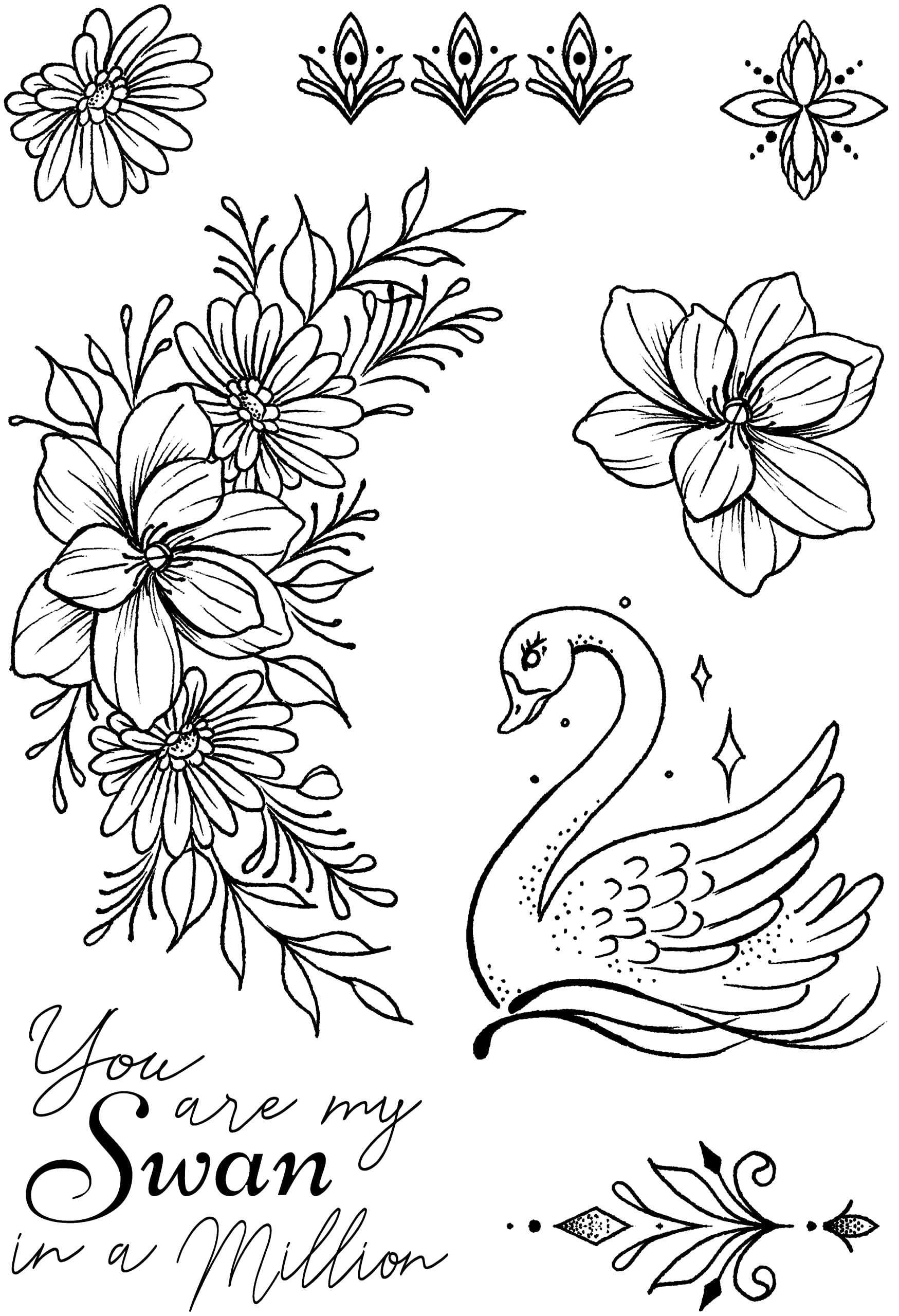 Creative Expressions Designer Boutique-Swan in A Million-Stamp Set, A6