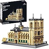 Notre-Dame Cathedral Building Block Set (1378 Pieces) Paris's Notre Dame Cathedral Famous Landmark Series Model for Kids and 