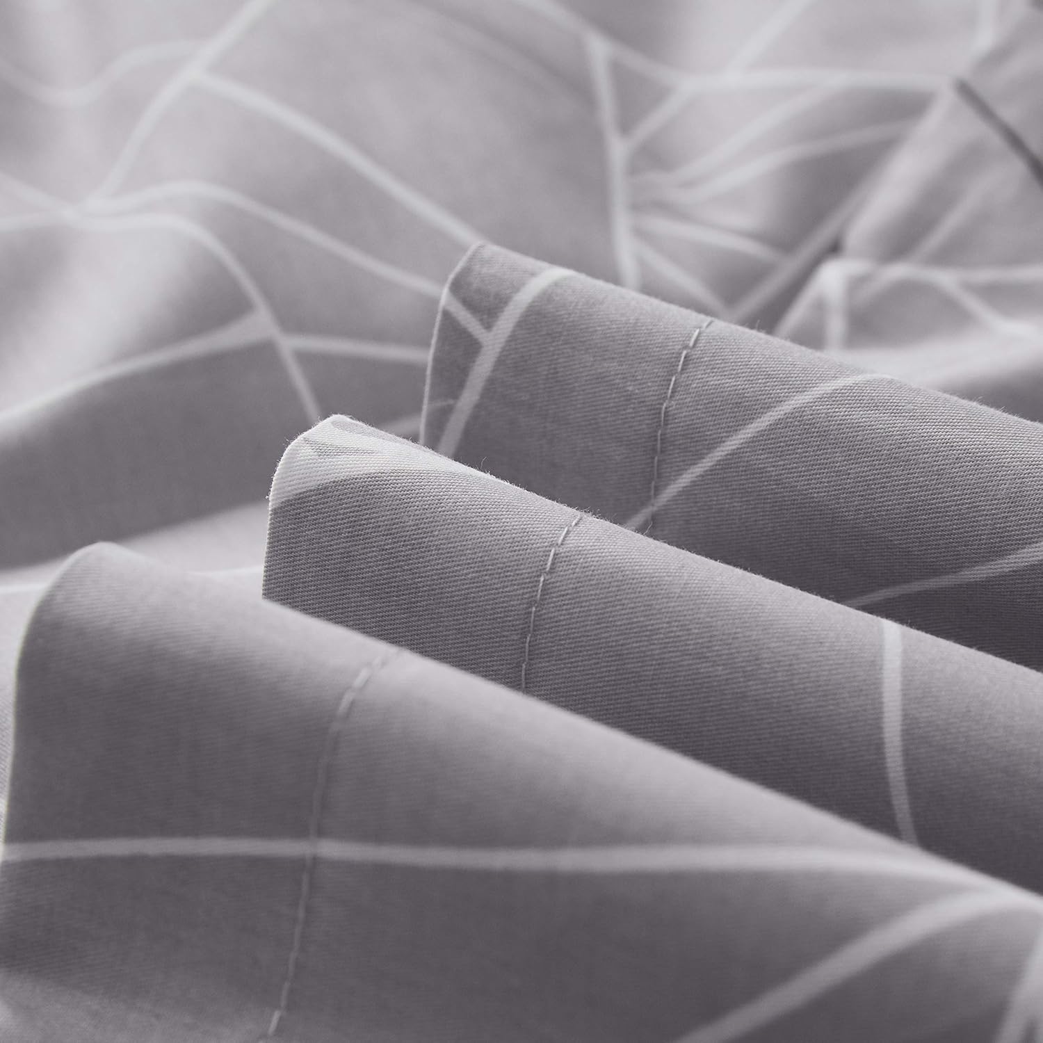 J-HOME COLLECTION 100% Cotton Percale Comforter L Style Reversible Design All Season Bedding Set, Matching Shams - Down Alternative Comforter Set - All Season Comforter Set (Grey, Full/Queen): Home & Kitchen