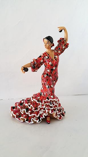 Bailarina SEVILLANA Mosaico TRENCADIS Artesanal (13_cm, Rojo): Amazon.es: Hogar