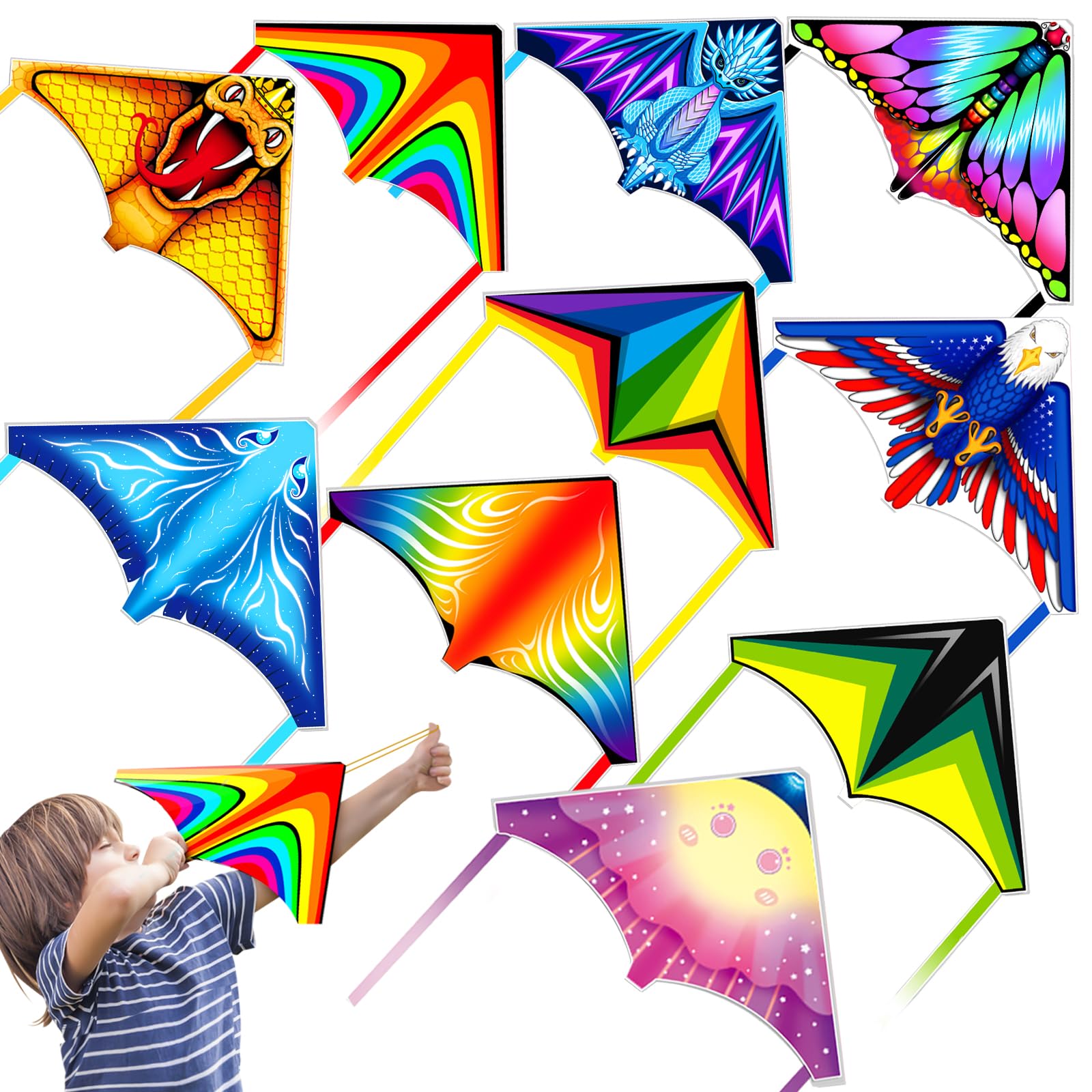 8 Pack Mini Kites for Boys Girls 3-5 6 7 8 Gifts & Party Favors, Finger Launcher Kites Bulk Easy to Fly Ejection Kite for Kids Teens Ages 4-18 Beach Park Graden Backyard Outdoor Flying Toys