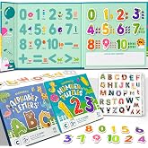 Magnetic Letters，Magnetic Numbers for Whiteboard &amp; Fridge with Mental Board | 78 Pcs Letters &amp; Numbers | Full-Surface Magnetic Backing | Dry Eraser Board | Magnetic Storage Box | Portable