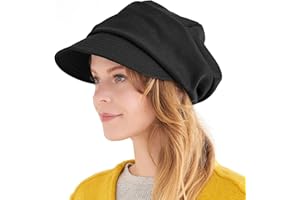 Womens Winter Newsboy Slouchy Hat - Flat Cap Men Organic Cotton Hipster Visor