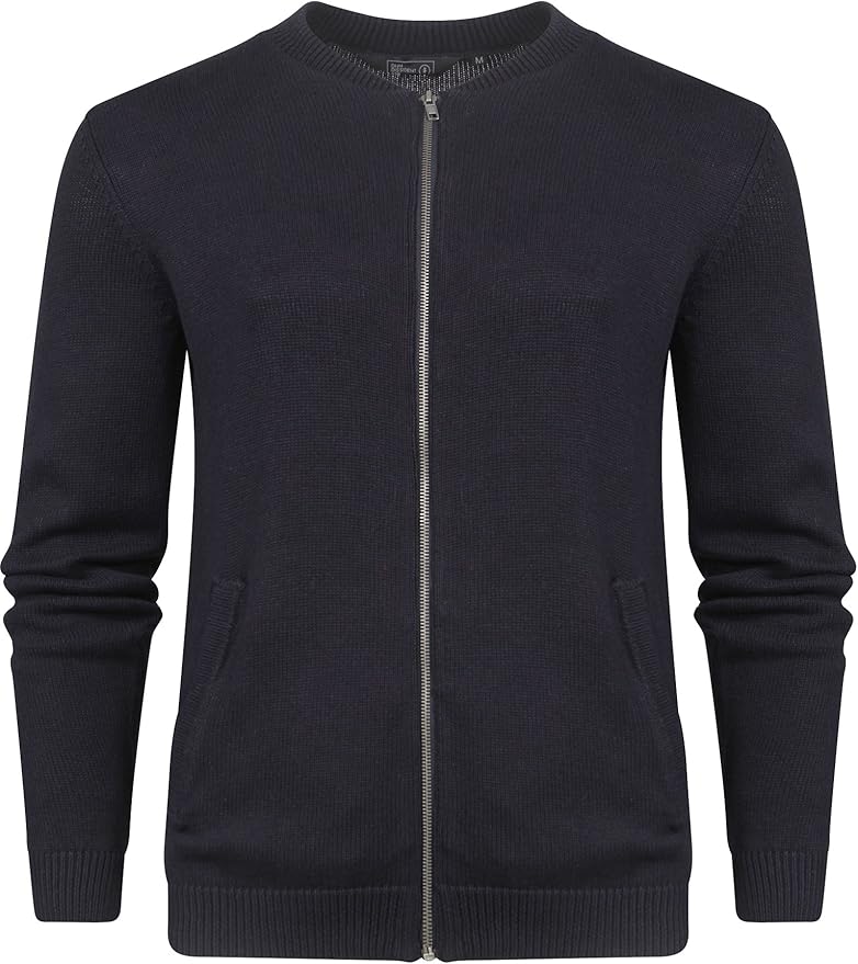 Dissident Men's DiMaggio Collarless Zip Up Baseball Cardigan Size SXXL Amazon.co.uk Clothing
