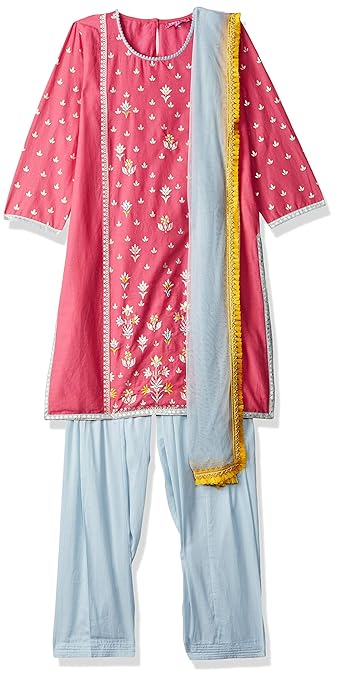 Girls' Straight Regular Fit Salwar Suit Set