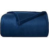 Casual Living King/Cali King Fleece Blanket Fluffy Soft Warm Cozy Bed Blankets for Bedroom Decor Plush Thick Fuzzy Oversized Big Flannel Throw for Bed Chair or Outdoor, 108-inch x 90-inch, Navy Blue