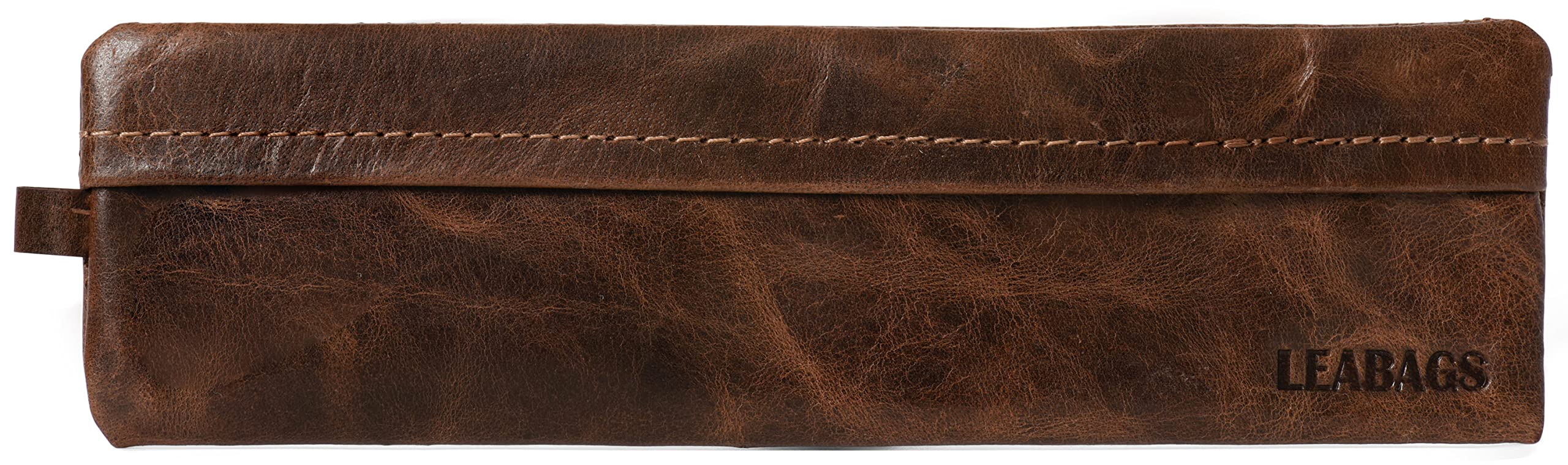 LEABAGS Fort Vaux Pencil case Made of Genuine Buffalo Leather in Vintage Look I Leather case I Small Pencil case I 21,5x8,5cm — image 1