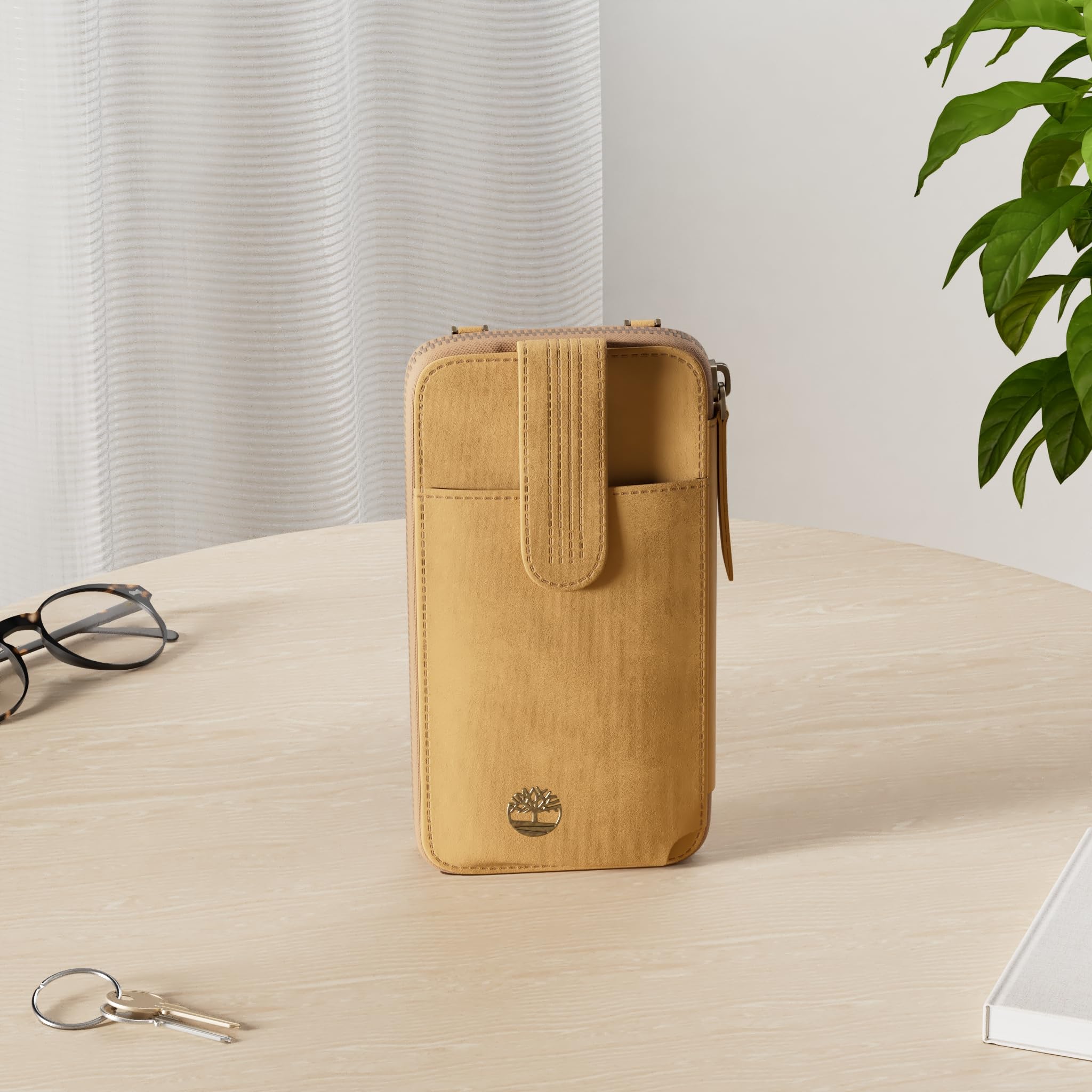 Timberland Women's RFID Leather Phone Crossbody Wallet Bag