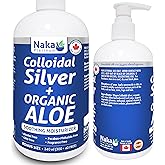 Naka Platinum Colloidal Silver + ORGANIC ALOE Soothing Moisturizer BONUS SIZE 340 ml (300+40 FREE)