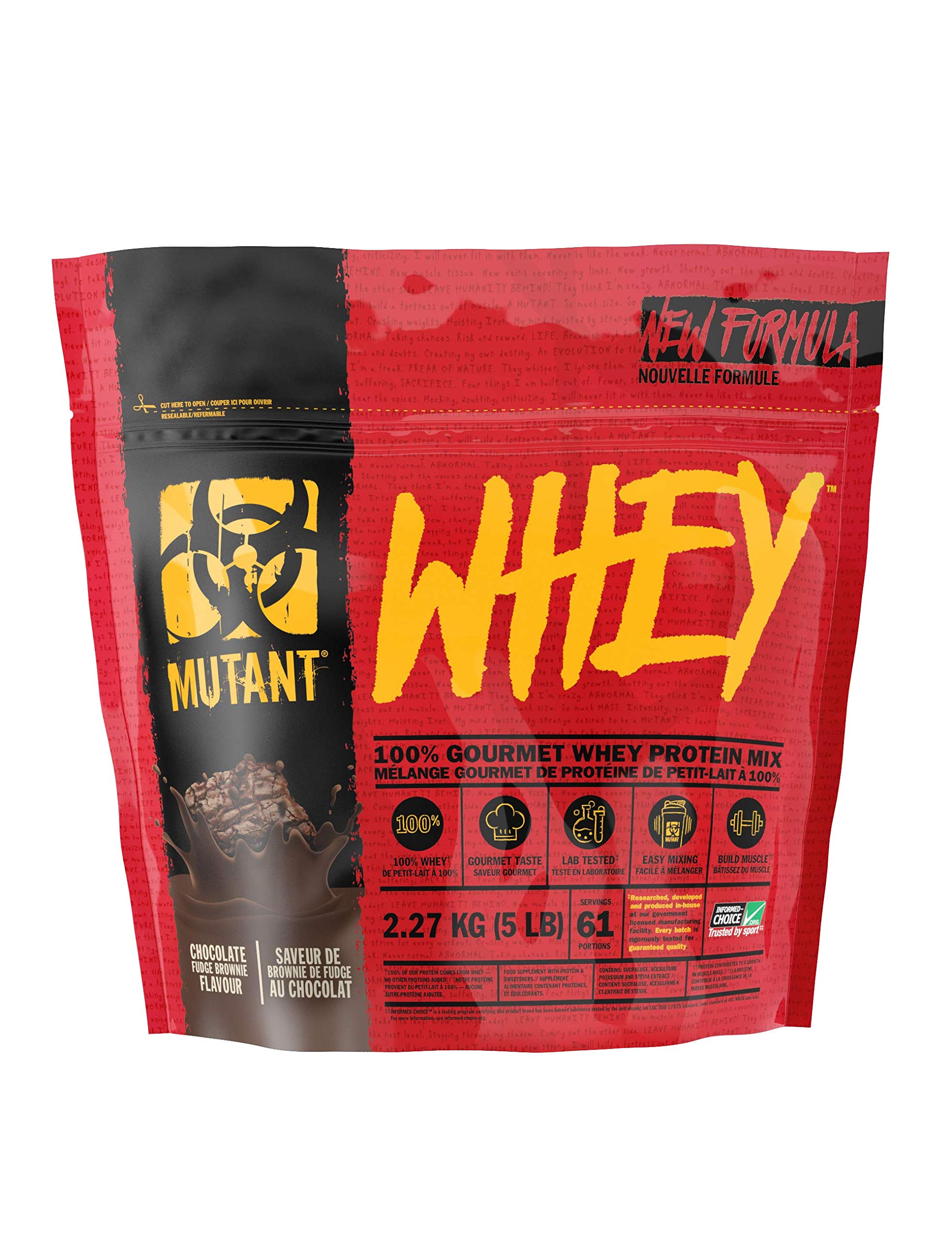 MUTANT Whey | 100% Whey Protein Powder Shake, Gourmet Taste | 22g of Protein | Fast Absorbing, Easy Digesting | 2270kg | Chocolate Fudge Brownie