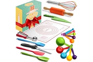 CULINARY COUTURE Young Chefs Cooking and Baking Set for Kids – 19 Pieces Real Baking Set – Giftable Sets for Girls and Boys – Stocking Stuffers for Kids Cooking Sets Real 8-12 Years