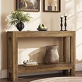 Tohomeor Farmhouse Console Table, 2-Tier Wood Sofa Table Behind Couch Narrow Entryway Accent Table for Entrance, Hallway, Living Room, Foyer