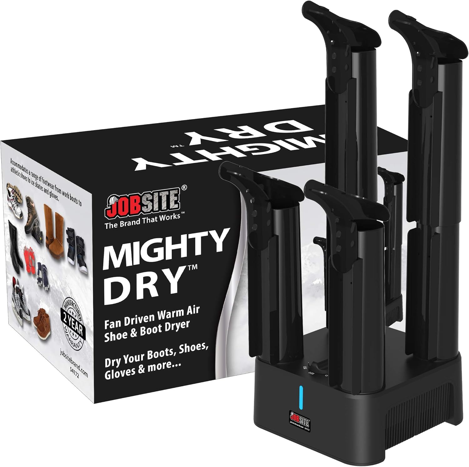 JobSite Mighty Dry Boot Dryer with Timer and Fan, Fast Dry, Prevent Mold & Deodorize: Sports & Outdoors