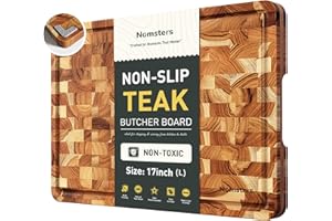 Teak Wood Cutting Board, Large End Grain Butcher Block 17'' 03
