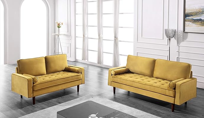 US Pride Furniture 2PC Gold Sectional for Modern Living Spaces