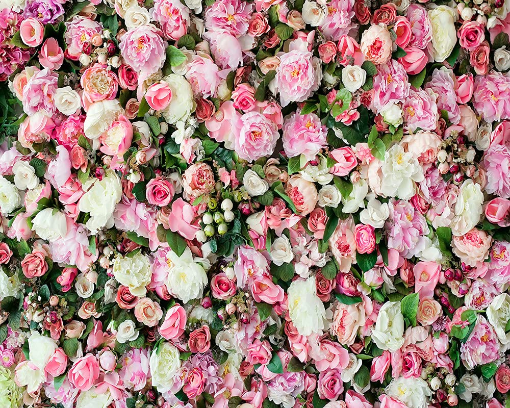 Haosphoto 7X5FT Floral Wall Backdrop for Photography Flower Backdrop Rose Background for Newborn Baby Shower Girls Birthday Valentine's Day Bridal Shower Wedding Anniversary Photo Studio Props HS153
