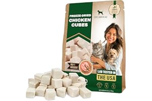 Beloved Pets Dog & Cat Treats Freeze Dried Chicken Cubes 5.3 oz - All Natural Meat Raw Pet Food - Human Grade High-Protein Snacks & Grain-Free Jerky Chews for Cats and Small Dogs
