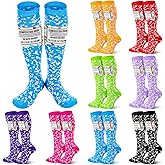 Chicingyou 8 Pairs Composition Notebook Socks Teacher Knee High Back to School Sock Gift for Teachers Students Costumes