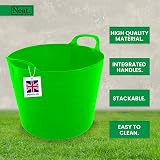 Neat 42L Flexi Tubs Pack of 3 Lime Green with Handles Durable LDPE view 4
