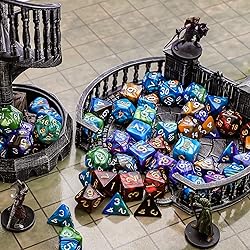CiaraQ Polyhedral Dice Set (35 Pieces) with Black