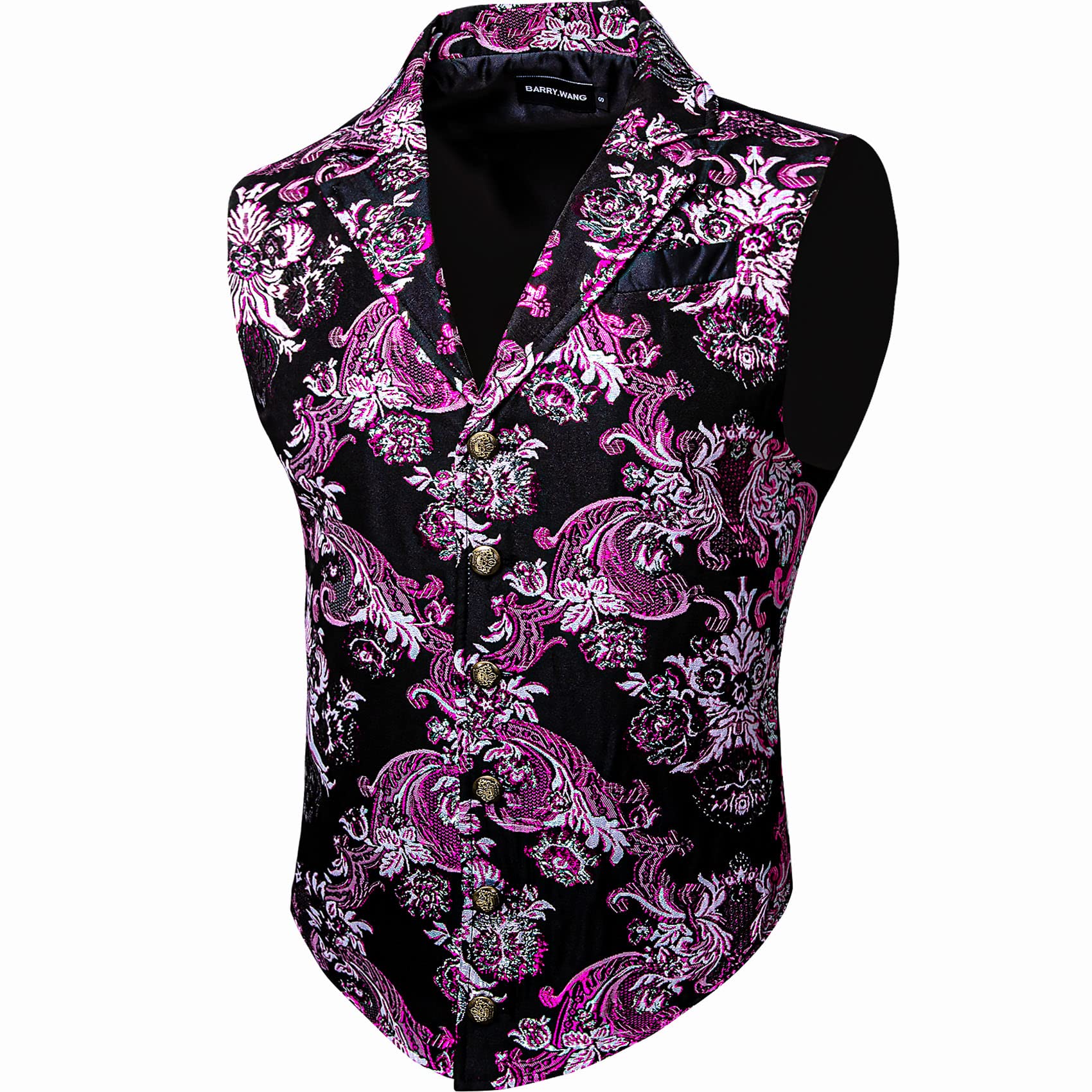 Barry.Wang Mens Paisley Purple Victorian Single