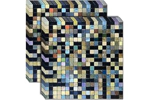 sanyeskkiy 10 Sheets Peel and Stick Backsplash Tile, Self-Adhesive Mosaic Tile, Stick on Kitchen, Bathroom Vanities, Fireplace Décor, Laundry Table (10, Mixed Green and Blue)