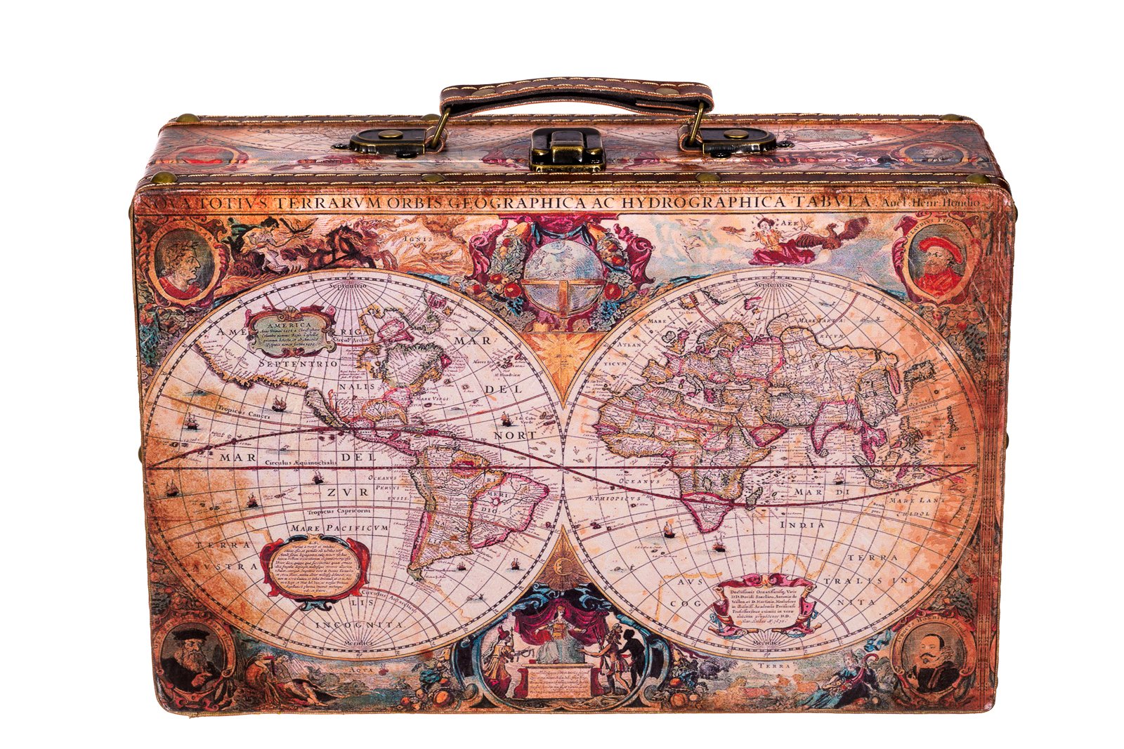 Storage chest wooden box sj 1288 case luggage set with leather covered, treasure chest, box, storage box, vintage style small furniture with metal decorative nautical chic wooden various sizes dress high quality colonial style wooden chest decorated. , wood/metal, Colourful, Größe M (26cm B x 15cm T x 8cm H )