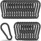 Small Carabiner Clip Hook, 1.97 inch 25 pcs Black Heavy Duty Spring Snap Hook Key Chain, Carabiners Clips for Outdoor Camping, Swing Set, Hammock, Hiking Travel, Fishing, Quick Link Keychain