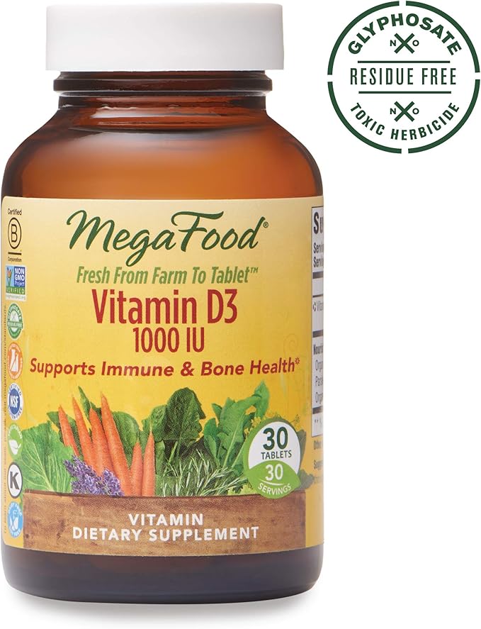 MegaFood, Vitamin D3 1000 IU, Immune and Bone Health