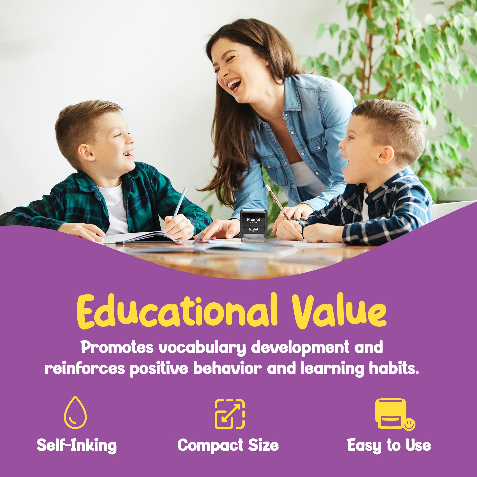 Promot Teacher Stamp - Self Inking Teacher Stamps for Kids, Classroom, or Homeschool Use - Encouraging “Incomplete Please Finish” Feedback Tool for Teachers, Grading Stamps for Teachers & Rewards