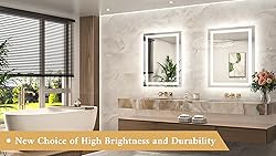 TETOTE LED Bathroom Mirror 24 x 32 Brighter Front