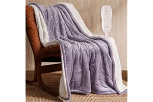 JET'S HOME Heated Blanket 50"x60" - ETL Certified Flannel Electric Blanket Throw Machine Washable Heating Blanket with 5 Heat