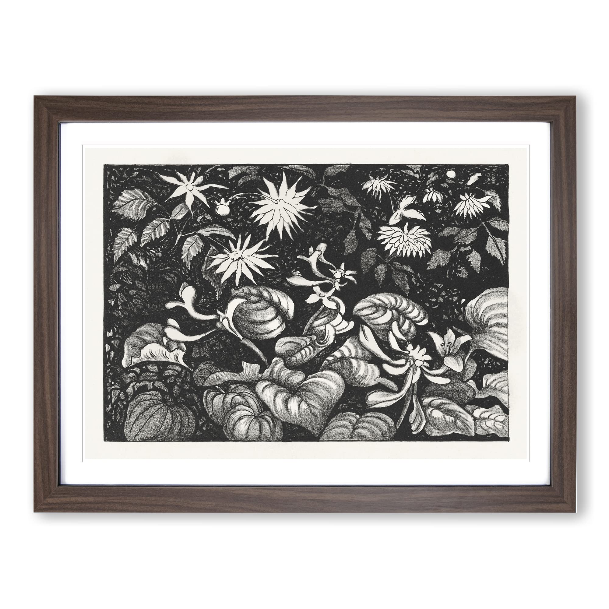 Wild Flowers By Theo Van Hoytema Classic Painting Framed Wall Art Print, Ready to Hang Picture for Living Room Bedroom Home Office Décor, Walnut A4 (34 x 25 cm)