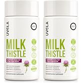 TryUvola Uvola Milk Thistle Synbiotic Formula &ndash; Vegan &ndash; 60 Capsules | Official Brand, Silymarin, 8 In 1 Blend Non-GMO, Gluten-Free, Soy-Free, Antioxidant Support, Health Detox | Botanical Complex