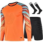 GEF1573ANTU Soccer Goalie Jersey and Shorts Set for Boys,Long Sleeve Goalie Uniform Kit for Kids and Youth